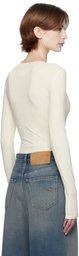 MM6 Maison Margiela Beige Lycra Jersey Bodysuit