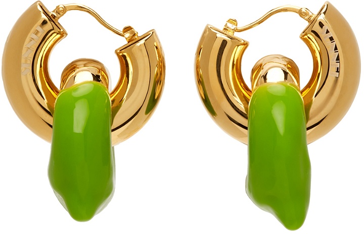 Photo: Sunnei Gold & Green Double Rubberized Earrings