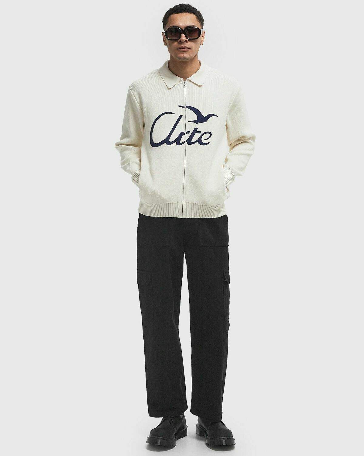 Arte Antwerp Bird logo jacket Beige Mens Pullovers/Zippers & Cardigan