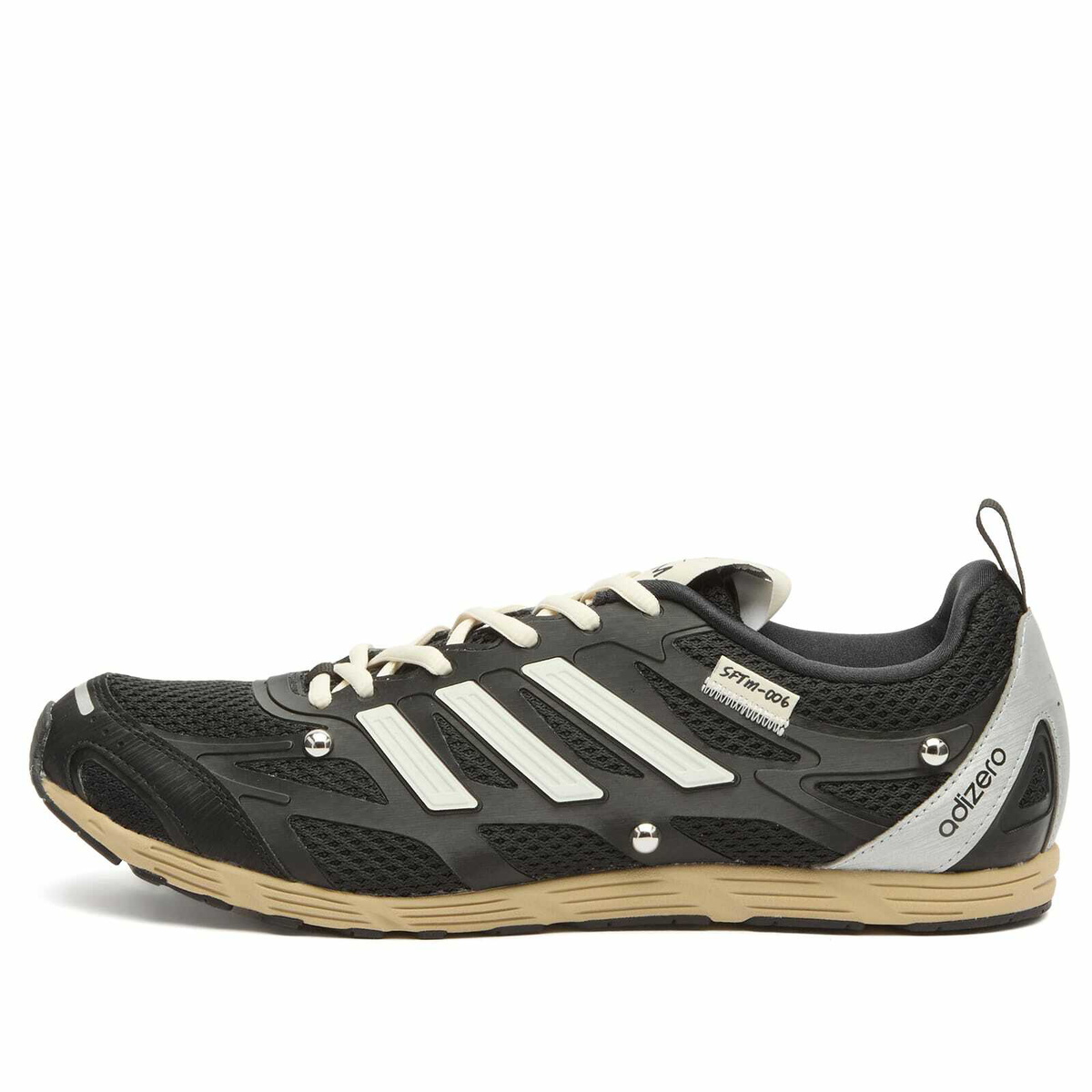 Adidas x SFTM Adizero Sneaker in Core Black/Cream White/Silver