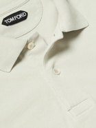 TOM FORD - Slim-Fit Garment-Dyed Cotton-Piqué Polo Shirt - Gray