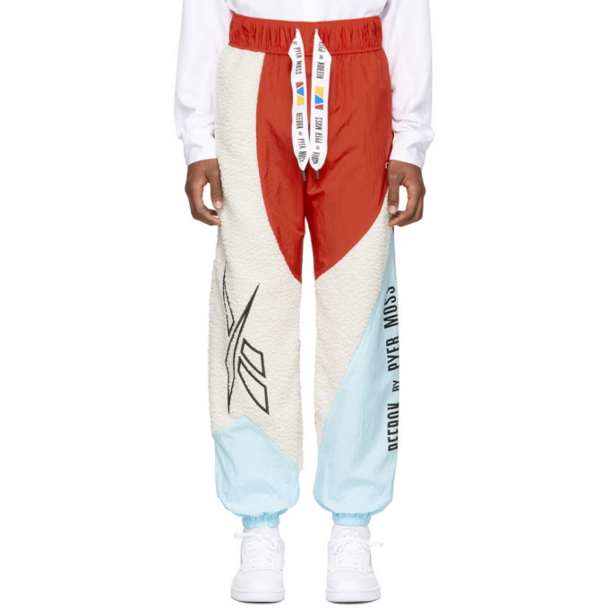Photo: Reebok by Pyer Moss White and Red Collection 3 Sherpa Track Pants