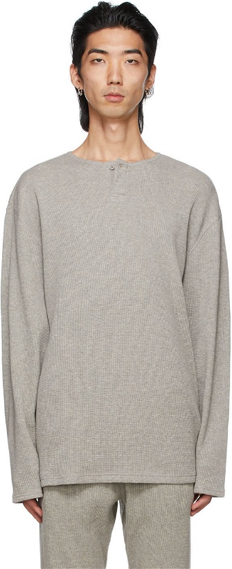 Photo: Essentials Grey Thermal Waffle Henley