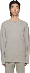 Essentials Grey Thermal Waffle Henley