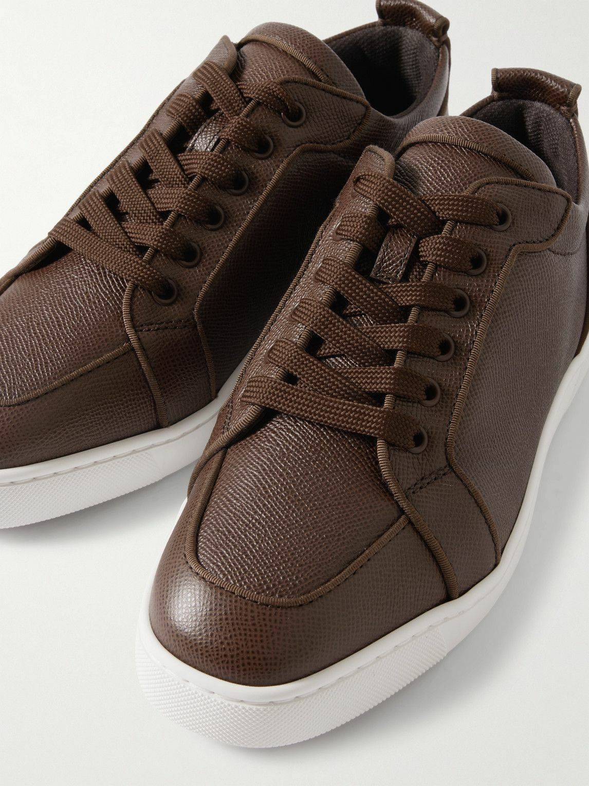 Christian Louboutin - Rantulow Full-Grain Leather Sneakers - Brown