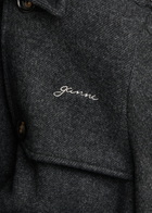 Ganni Belted Wool-blend Trench Coat Black