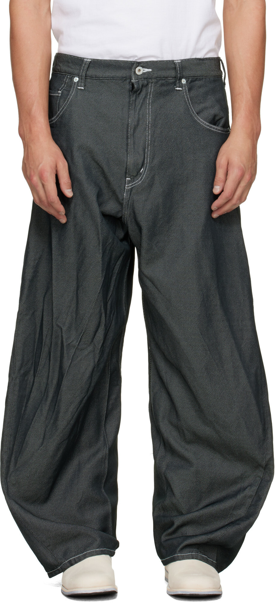 Comme des Garçons Homme Gray Polyester Serge Jeans