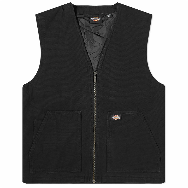 Photo: Dickies Men's Duck Canvas SMMR Vest in Stone Washed Black