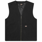 Dickies Men's Duck Canvas SMMR Vest in Stone Washed Black