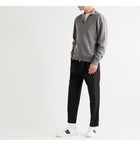 Mr P. - Melangé Merino Wool-Blend Zip-Up Sweater - Gray