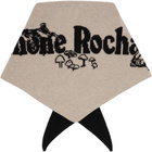 Simone Rocha Black & Beige Graphic Logo Knit Neckerchief Scarf