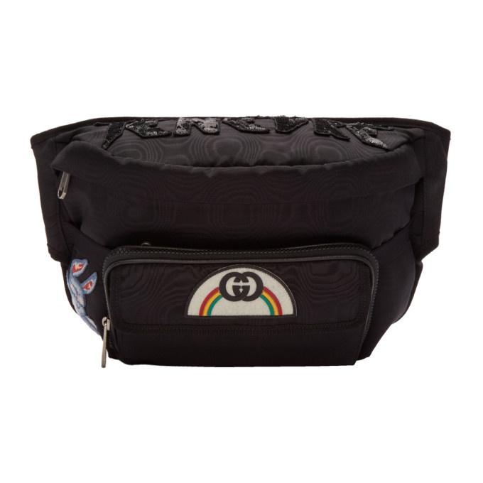 Photo: Gucci Black Tenebre Logo Patch Belt Bag