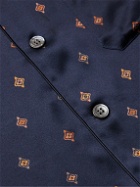 Derek Rose - Brindisi 103 Printed Silk-Satin Pyjama Set - Blue