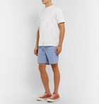 NN07 - Mid-Length Striped Cotton-Blend Seersucker Swim Shorts - Blue