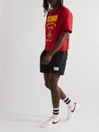 Y,IWO - Wide-Leg Logo-Appliquéd Nylon Drawstring Shorts - Black
