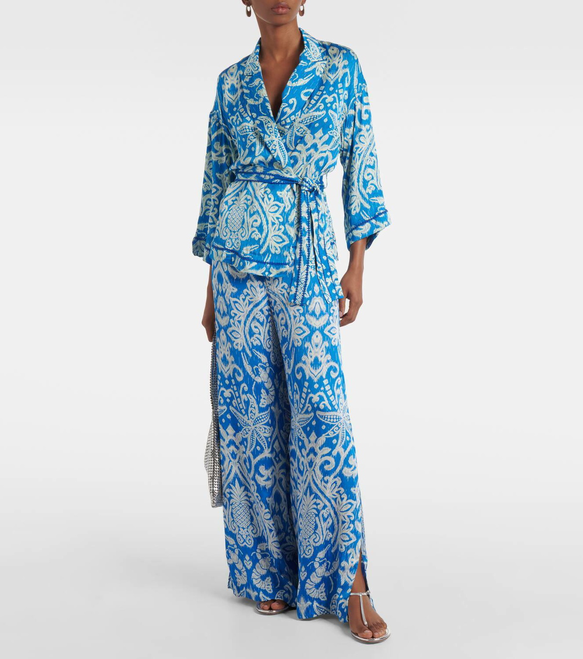 Poupette St Barth Clea high-rise printed wide-leg pants