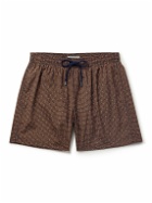 Canali - Straight-Leg Mid-Length Printed Swim Shorts - Brown