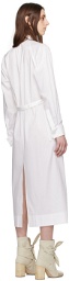 ISSEY MIYAKE White Fastened Midi Dress