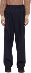 kolor Navy Pleated Trousers