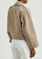 Meotine Bobby Cropped Cotton Trench Jacket Beige