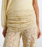 De La Vali Rocio cotton-blend lace wide-leg pants