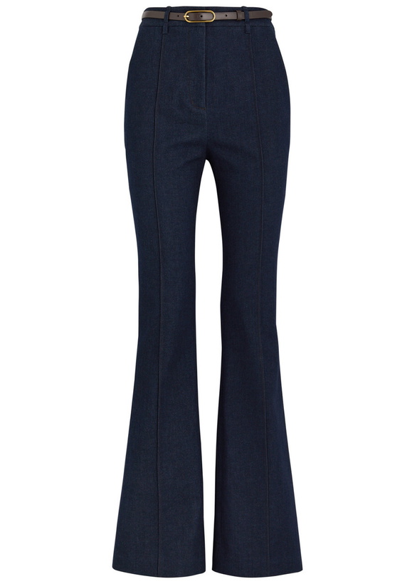Photo: Veronica Beard Gracie Belted Chambray Trousers Navy
