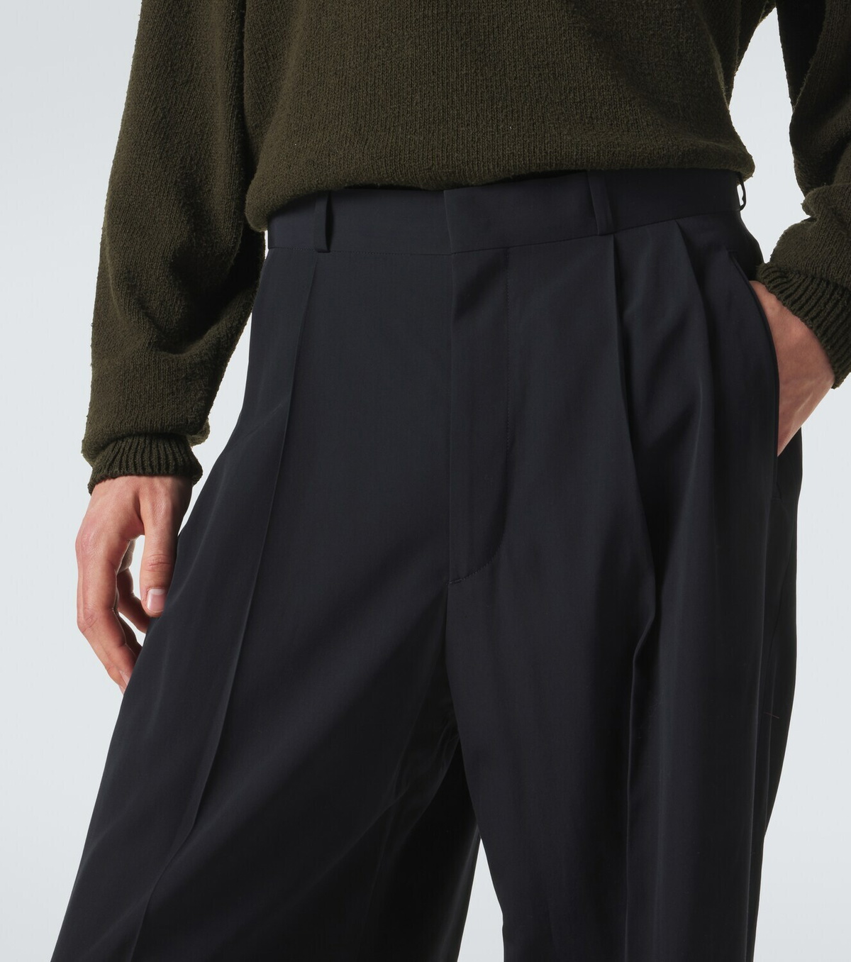 A.Presse Wool-blend wide-leg pants