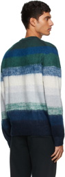 PS by Paul Smith Blue Ombre Stripe Mohair Sweater