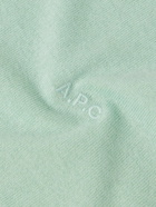 A.P.C. - Julio Logo-Embroidered Cotton and Cashmere-Blend Sweater - Green