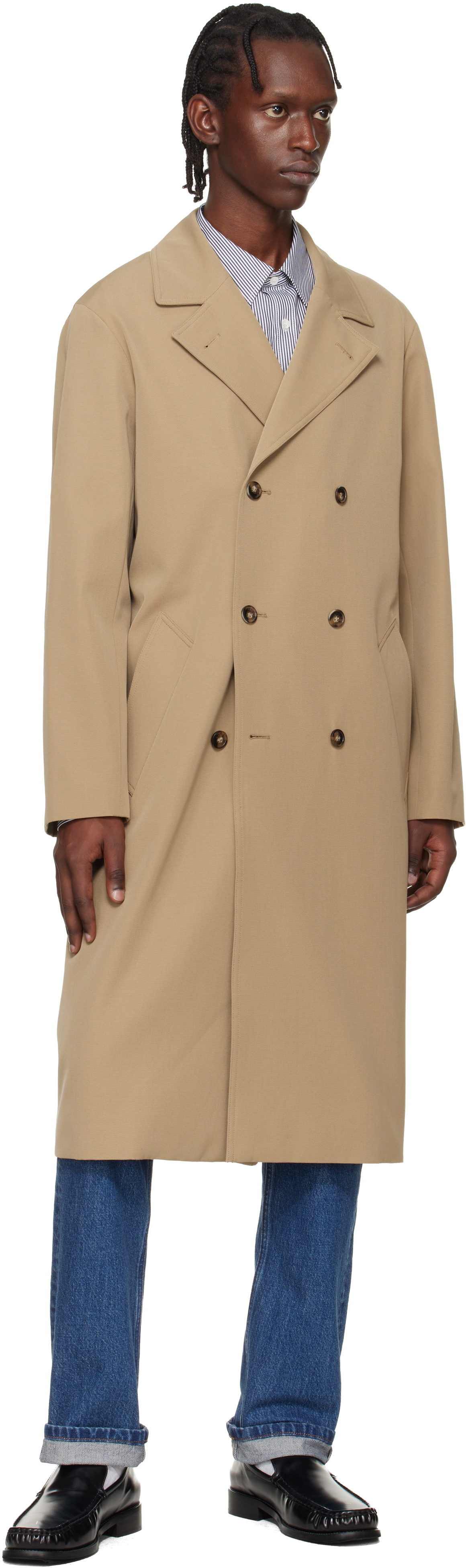 A.P.C. Beige Croisé Coat