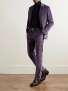 Paul Smith - Slim-Fit Stretch-Cotton Corduroy Suit Trousers - Purple