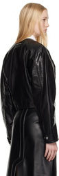 Helmut Lang Black Articulated Leather Jacket