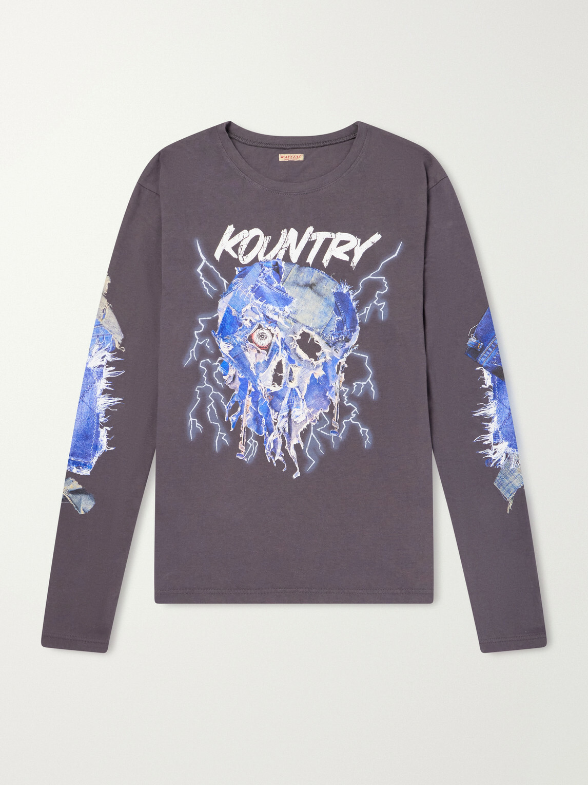 KAPITAL - Printed Cotton-Jersey T-Shirt - Purple