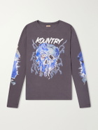 KAPITAL - Printed Cotton-Jersey T-Shirt - Purple