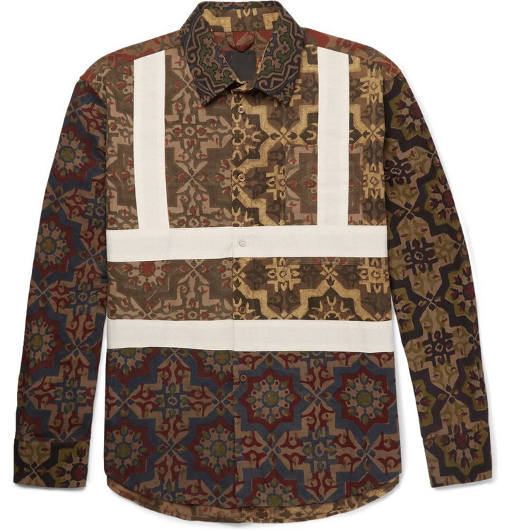 Photo: Craig Green - Panelled Printed Cotton Shirt - Men - Brown