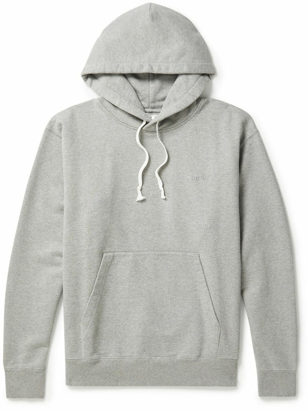 Photo: CDLP - Logo-Embroidered Cotton-Jersey Hoodie - Gray