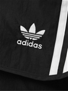 adidas Originals - Sprinter Straight-Leg Logo-Embroidered Striped Recycled-Shell Shorts - Black