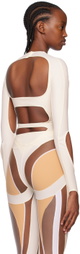 Mugler White Cutout Bodysuit