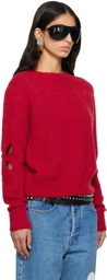 Stefan Cooke Red Slashed Shaggy Sweater