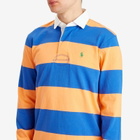 Polo Ralph Lauren Men's Long Sleeve Rugby Shirt in Classic Peach/New Iris Blue