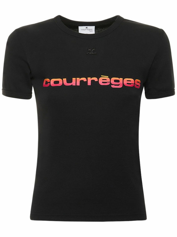 Photo: COURREGES Sunset Gradient Printed Cotton T-shirt