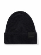 TOM FORD - Logo-Appliquéd Ribbed Cashmere Beanie - Blue