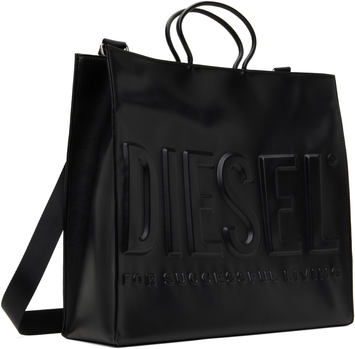 早い者勝ち!!! DIESEL◆トートバッグ｜Dsl 3d Tote Ew X Men's Dsl 3D-Recycled PU tote bag with embossed logo | Black