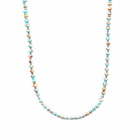 Mikia Men's Marble Beaded Necklace in Turquoise/Hematite