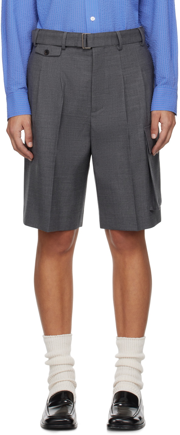 Dunst Gray Belted Shorts