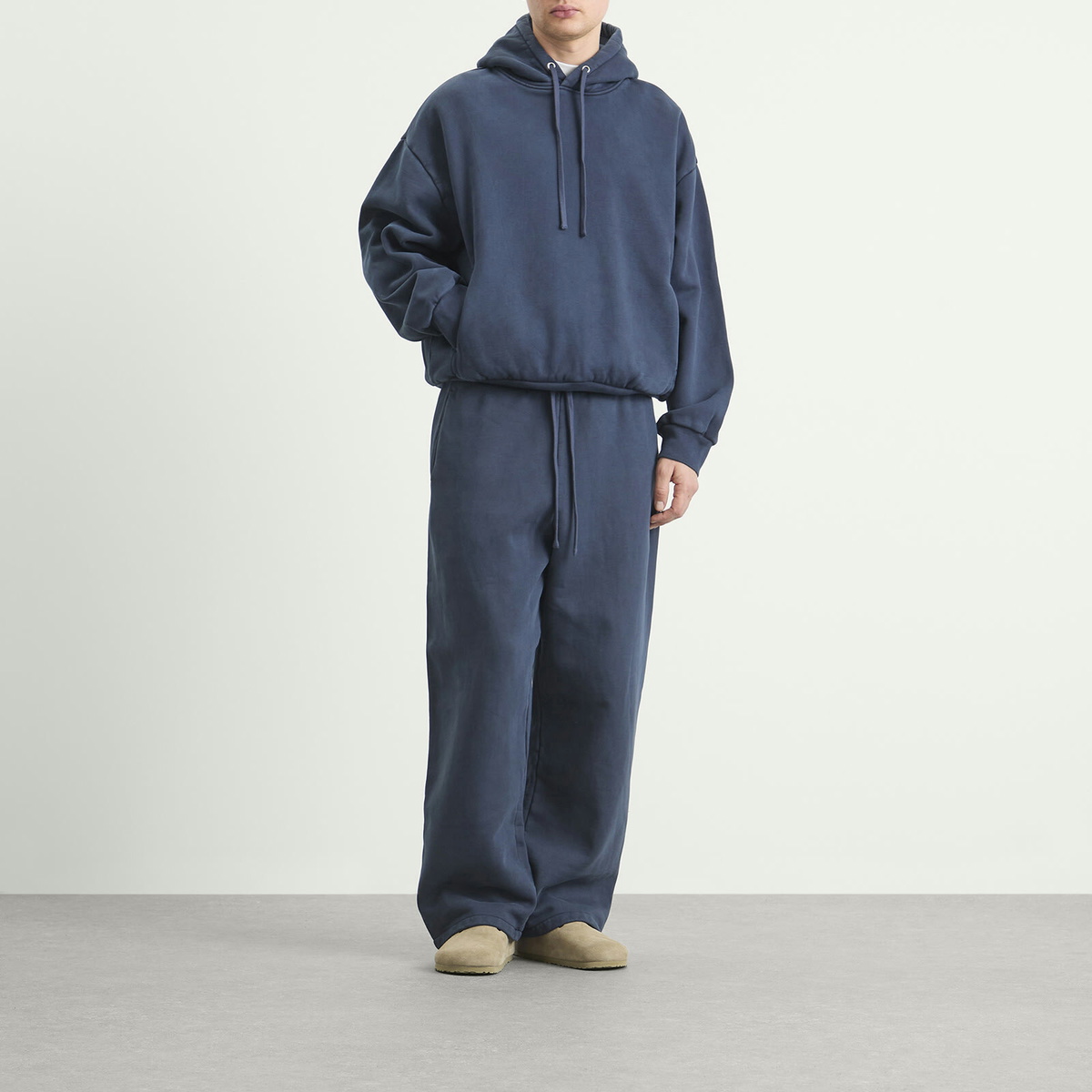 SKIMS Men's Relaxed Garment Dyed Hoodie in Navy