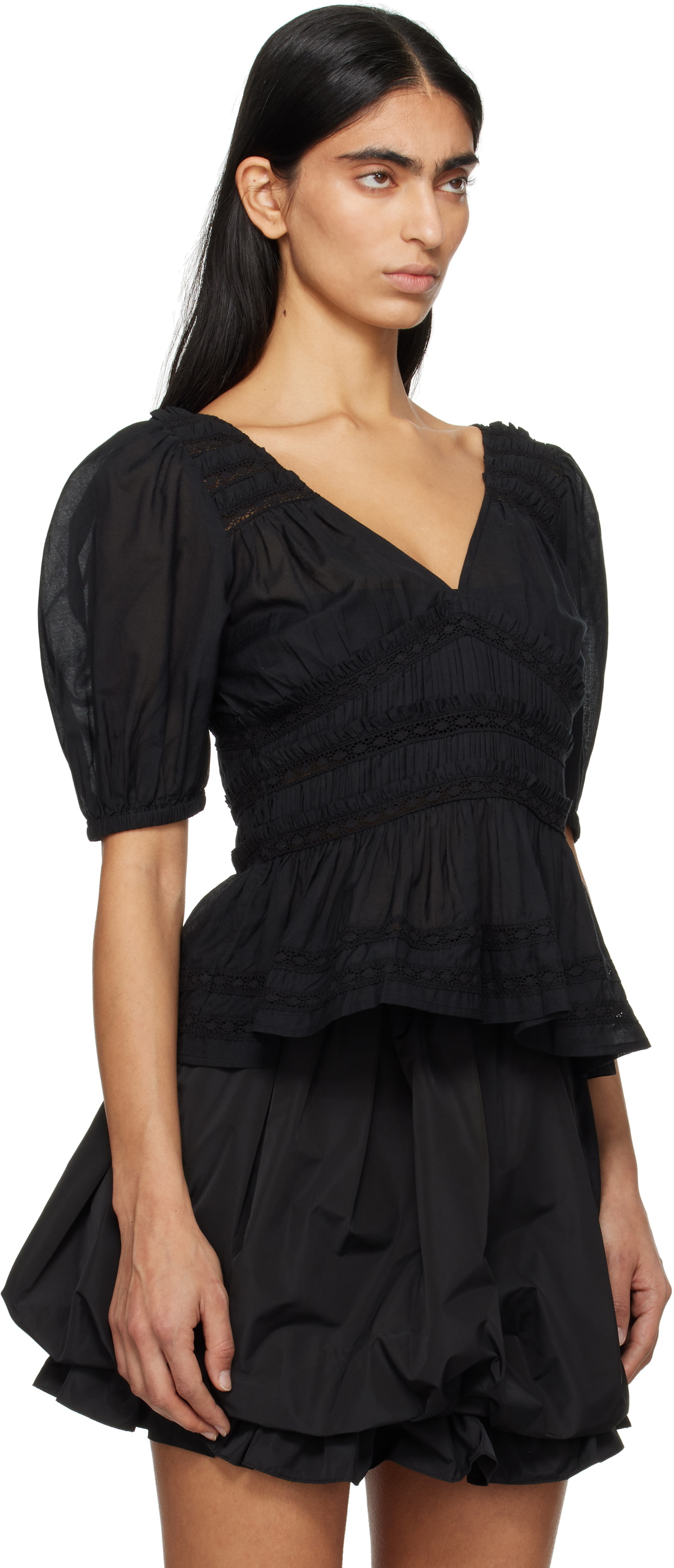 SEA NY Black Nomi Blouse