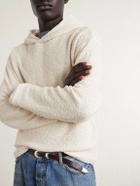 424 - Cotton-Blend Bouclé Hoodie - Neutrals