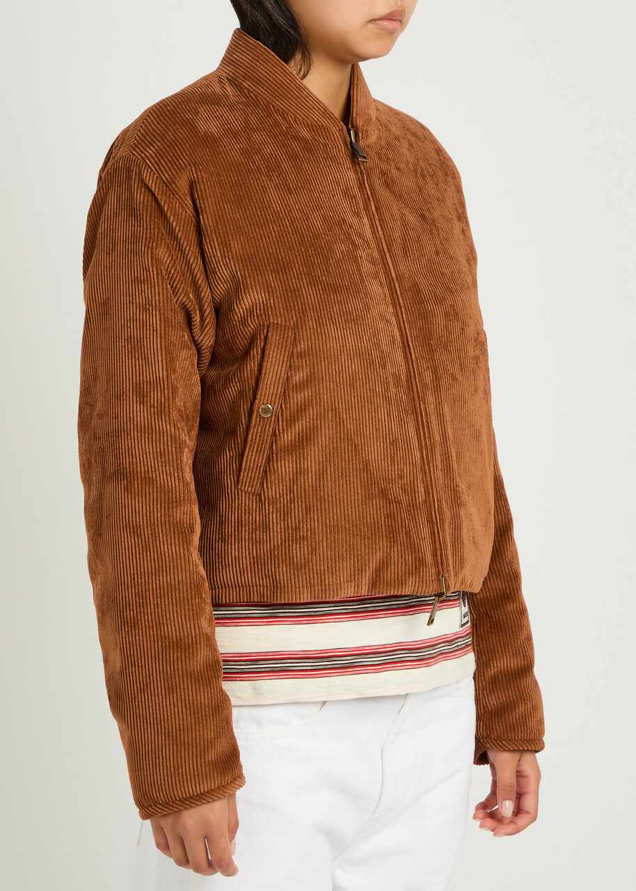 Moncler Blageon Reversible Padded Corduroy Jacket Brown