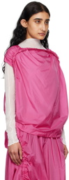 132 5. ISSEY MIYAKE Pink Gathered Balloon Tank Top